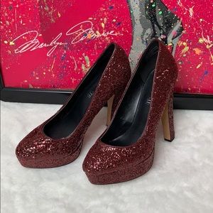 😁Wow!🤩 Aldo Maroon Metallic Sparkle Shoes